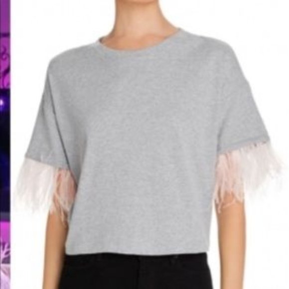 LucyParis Tops - NWT LucyParis Feathery Gray & Pink Feathery T.  M